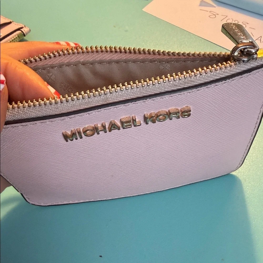 Michael Kors Blush Card Holder with Keyring pink wallet coin purse MK designer